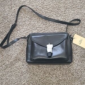 Patricia Nash Black Leather Shoulder Crossbody Bag